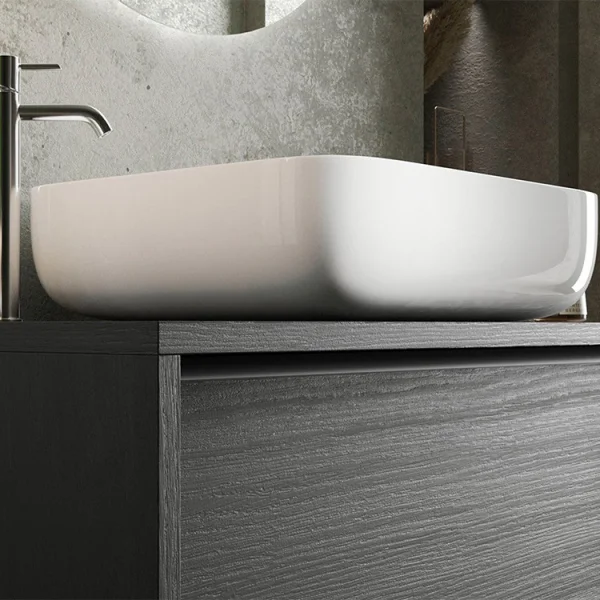 Mobile bagno sospeso 105x64cm con lavabo nero frassinato Absolut