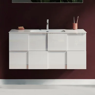 Mobile bagno sospeso 100x51cm con lavabo bianco lucido Obsession