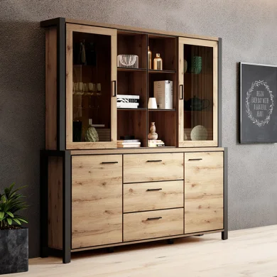 Mobile credenza alta 180x200cm quercia nero opaco Neive