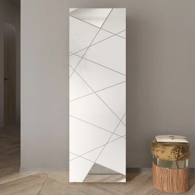 Mobile ingresso 60x187cm appendiabiti bianco lucido specchio Olimpo