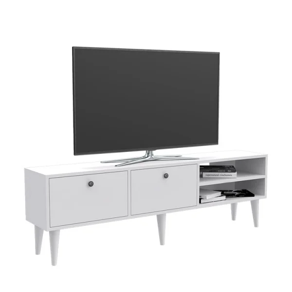 Mobile porta tv moderno 160x53cm bianco opaco Marlon