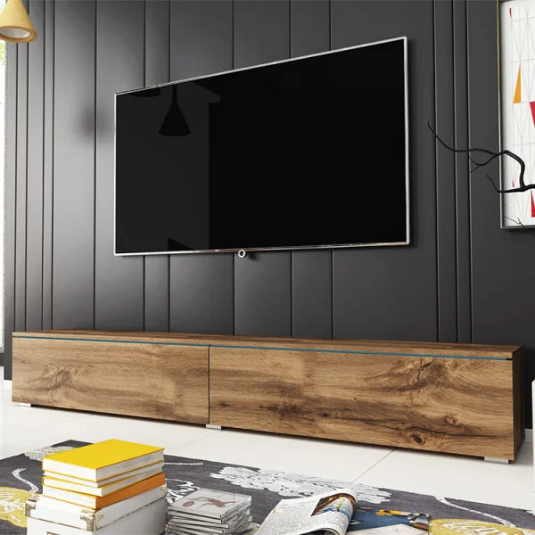 Mobile porta tv sospeso 2 ante design 180x30cm rovere Silvia