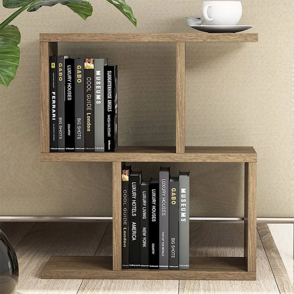 Tavolino da salotto con libreria design 51x45cm noce Todi