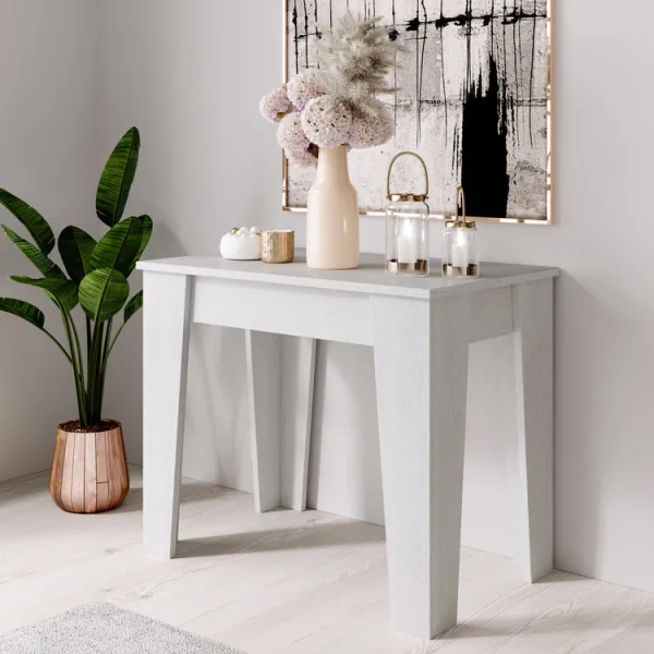 Tavolo consolle allungabile 54/306cm bianco frassino Grace N Gihome®