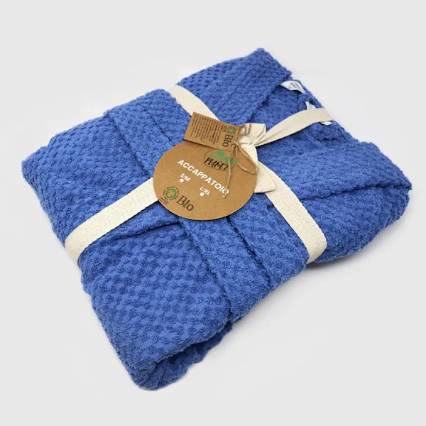 Accappatoio bagno in cotone taglia L/XL blu Gobi