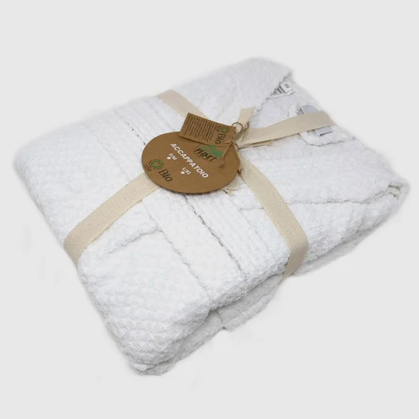 Accappatoio bagno in cotone taglia S/M bianco Gobi