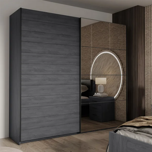 Armadio 220x210h cm 2 ante scorrevoli con specchio ossido Cortina Gihome®