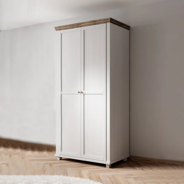 Armadio 108x216h cm 2 ante moderno bianco frassinato quercia Texel