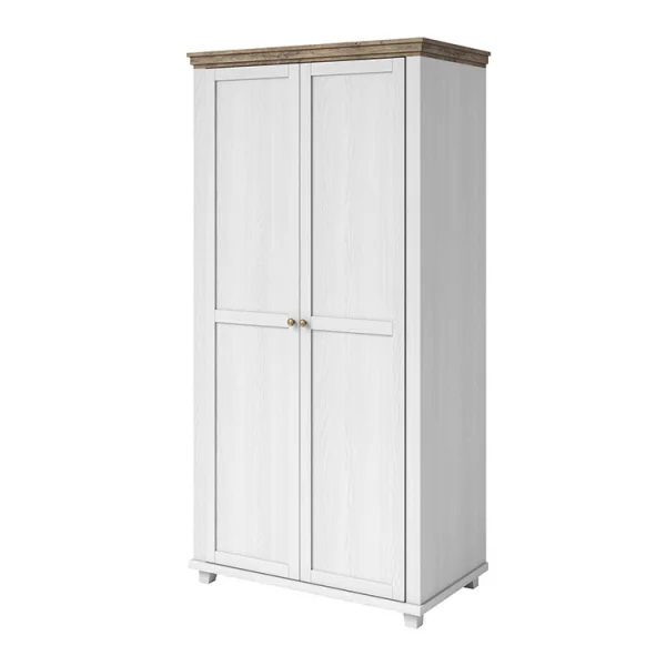 Armadio 108x216h cm 2 ante moderno bianco frassinato quercia Texel