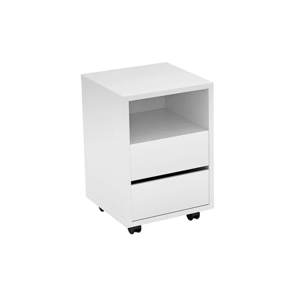 Cassettiera ufficio 40x62h cm 2 cassetti bianco Callum
