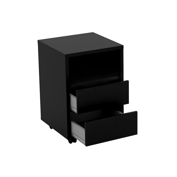 Cassettiera ufficio 40x62h cm 2 cassetti nero Callum