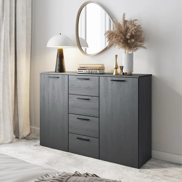 Comò 132x93h cm 2 ante 4 cassetti ossido Cortina Gihome®