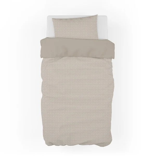 Copripiumino + federa letto singolo in cotone 155x200cm beige Nabib
