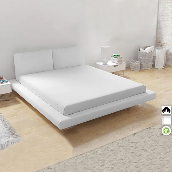 Lenzuolo francese con angoli in cotone bio 140x200cm bianco Rolla