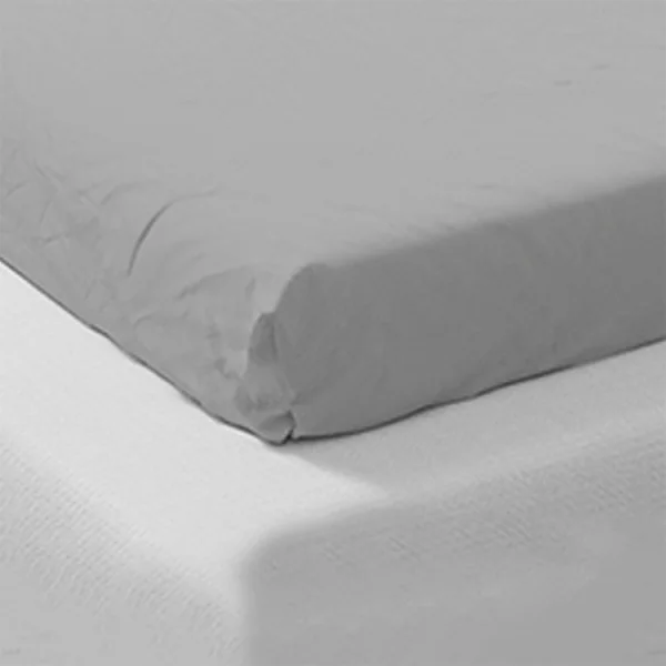 Lenzuolo francese con angoli in cotone bio 140x200cm grigio Rolla