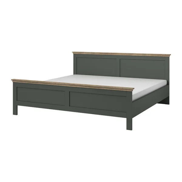 Letto 140x200cm alla francese design moderno verde quercia Texel