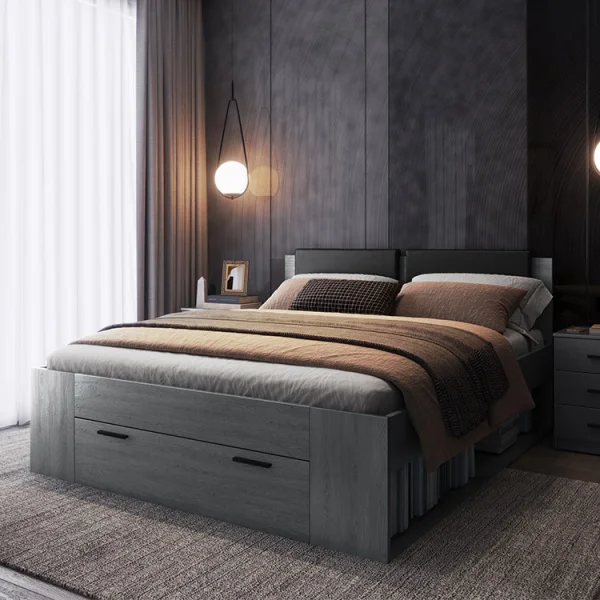 Letto matrimoniale con cassettone 160x200cm ossido Cortina Gihome®