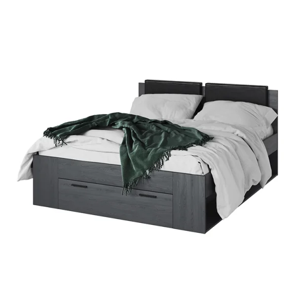 Letto matrimoniale con cassettone 160x200cm ossido Cortina Gihome®