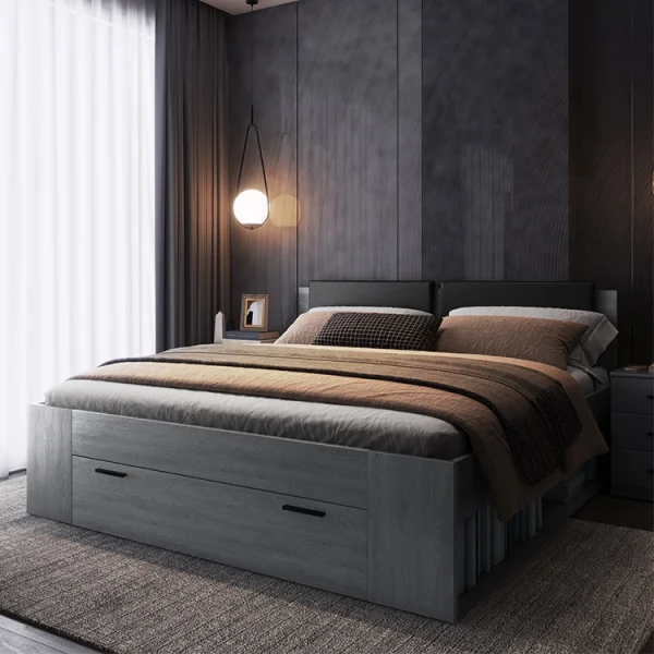 Letto 180x200cm matrimoniale oversize con cassettone ossido Cortina Gihome®