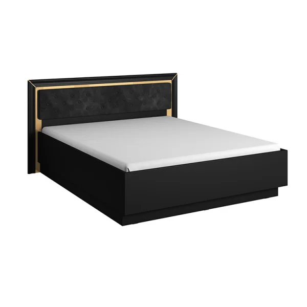 Letto matrimoniale standard 160x200cm nero oro Benz