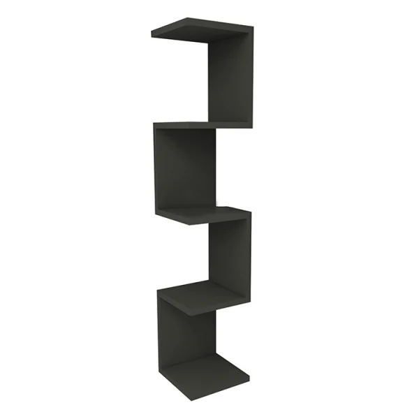 Libreria angolare da parete 22x111h cm con ripiani antracite Reale