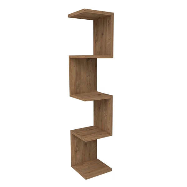 Libreria angolare da parete 22x111h cm con ripiani rovere Reale