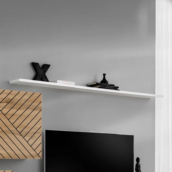 Mensola 180x2h cm soggiorno bianca Geo