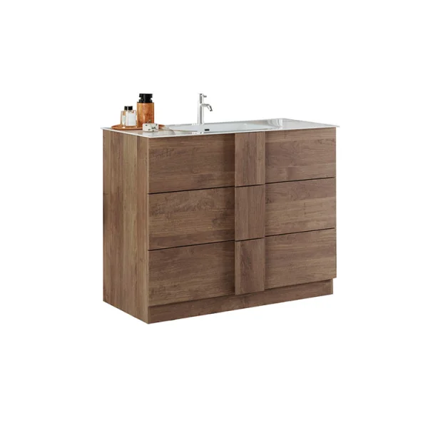 Mobile bagno a terra 100cm con lavabo 3 cassetti rovere Alvarez