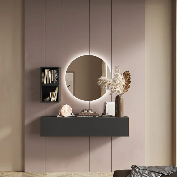 Mobile ingresso sospeso 138x140h cm 1 anta 2 cubotti ossido nero Sunset 57