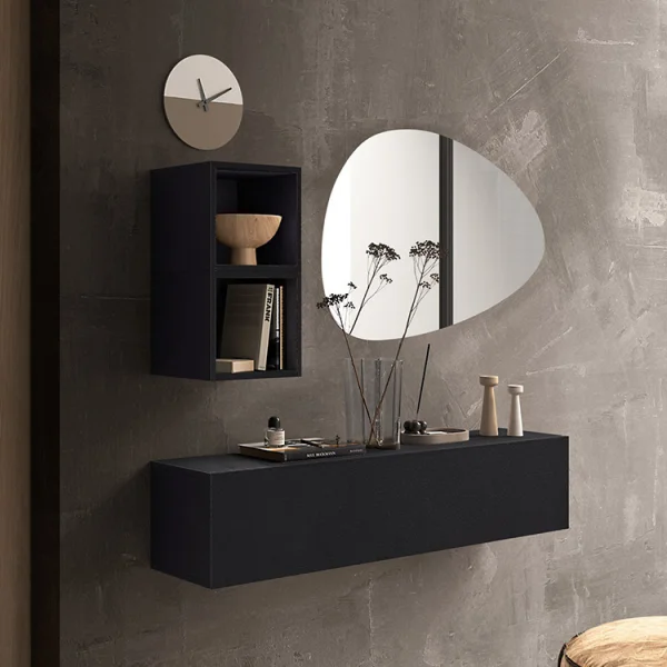 Mobile ingresso sospeso 138x140h cm 1 anta 2 cubotti ossido nero Sunset 59