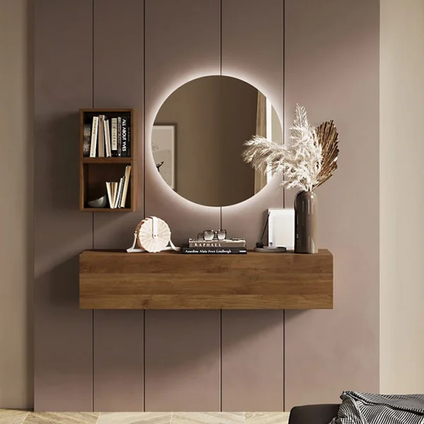 Mobile ingresso sospeso 138x140h cm 1 anta 2 cubotti  rovere scuro Sunset 57