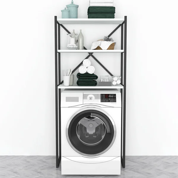 Mobile lavatrice 66x160h cm industrial metallo bianco Canarie