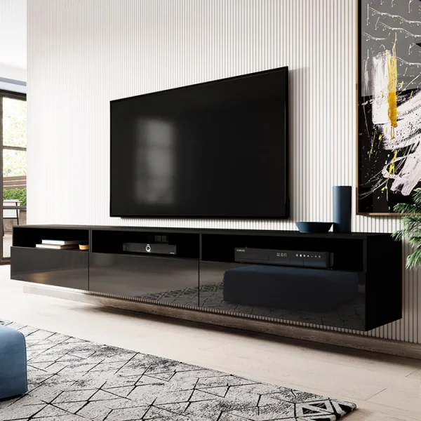 Mobile porta TV sospeso 270x42h cm nero Emotion Gihome®