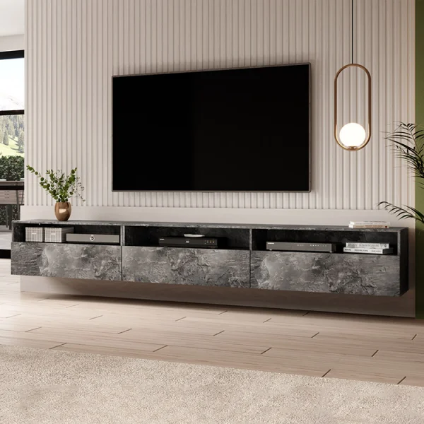 Mobile porta TV sospeso 270x42h cm ossido Emotion Gihome®
