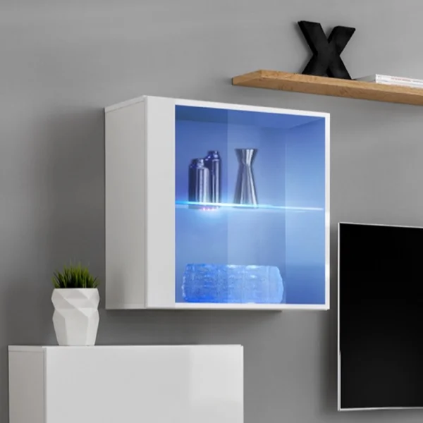 Pensile vetrinetta 60x60h cm bianco Geo
