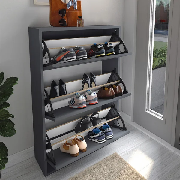 Scarpiera ingresso 74x110h cm moderna antracite Palmaria