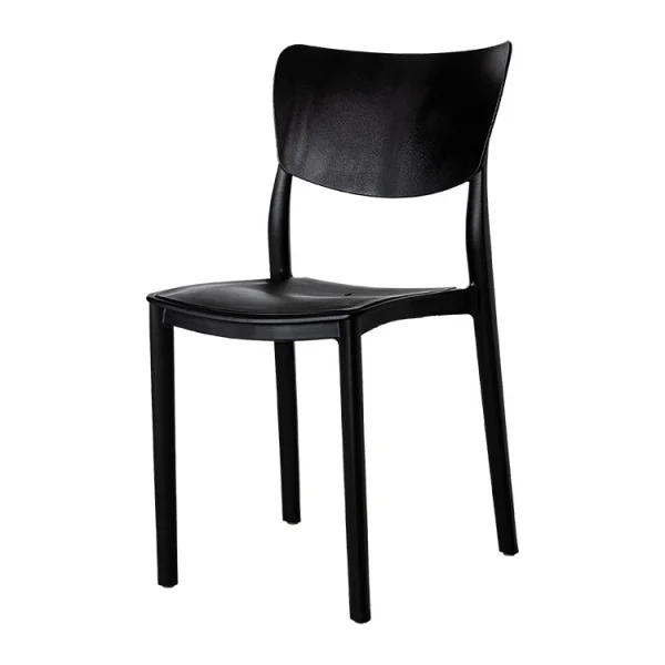 Sedia da giardino esterno bar dehors impilabile plastica nera Tania