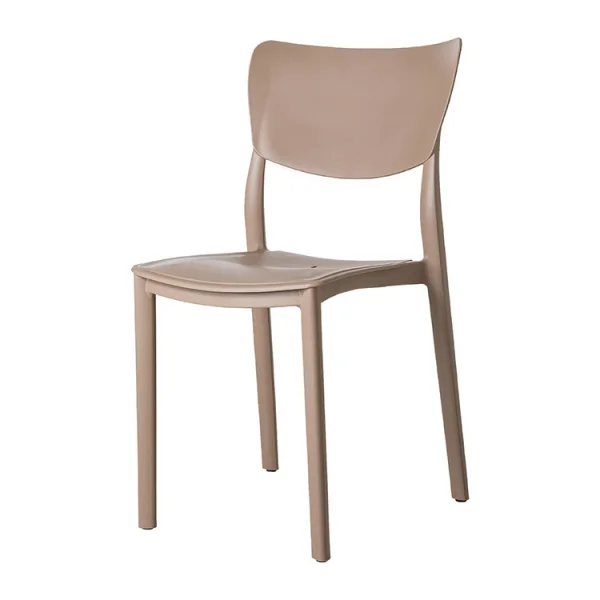 Set 4 sedie da giardino esterno bar dehors impilabili plastica tortora Tania