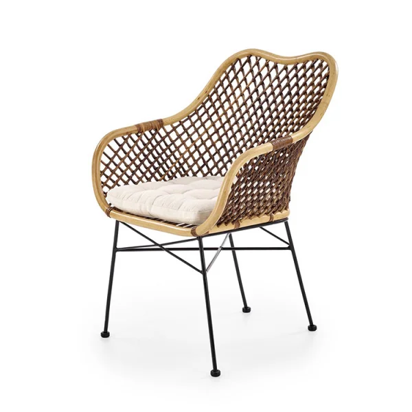 Sedia da pranzo moderna in rattan marrone Polla