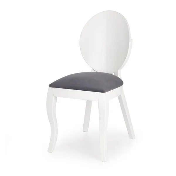 Set 2 sedie da sala moderne in tessuto grigio bianco Jonni