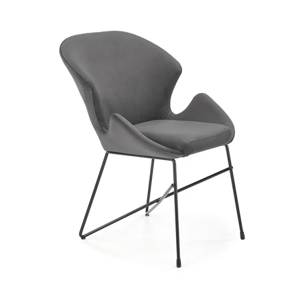 Sedia da sala moderna in tessuto grigio Farro