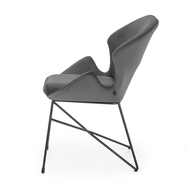 Sedia da sala moderna in tessuto grigio Farro