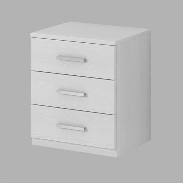 Set 2 comodini 46x56h cm 3 cassetti pino bianco Cortina Gihome®