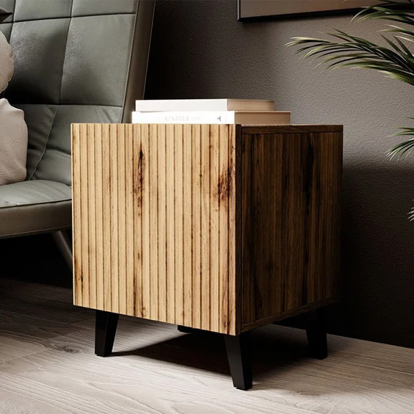 Set 2 comodini 45x52h cm moderni cannettato quercia Essence