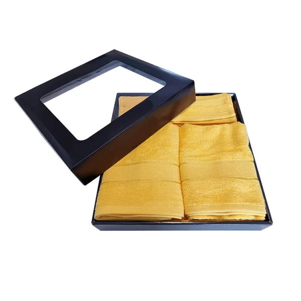 Set 5 asciugamani bagno in cotone giallo Kora