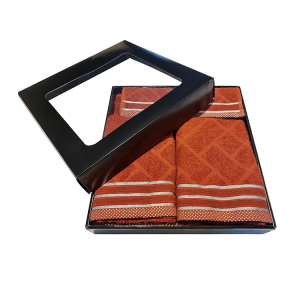 Set 5 asciugamani bagno in cotone rosso Puska
