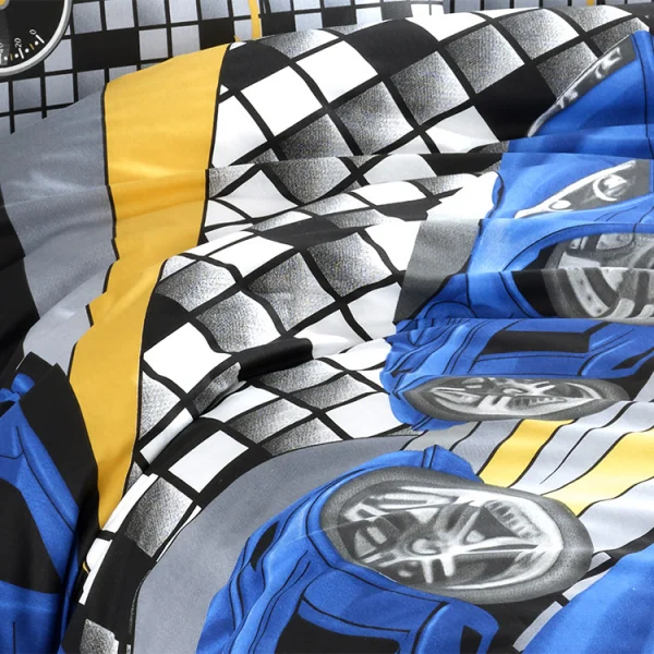 Set copripiumino bambino singolo e federa 140x200cm blu a fantasia Cars