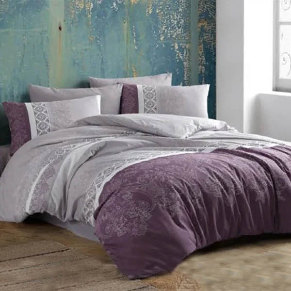 Set copripiumino matrimoniale e federe 220x240cm lilla viola Sarah