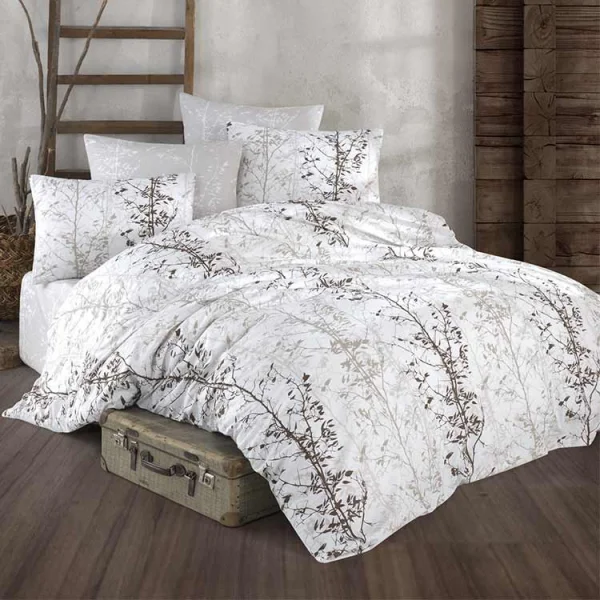 Set copripiumino matrimoniale oversize e federe 240x260cm bianco grigio Esedra