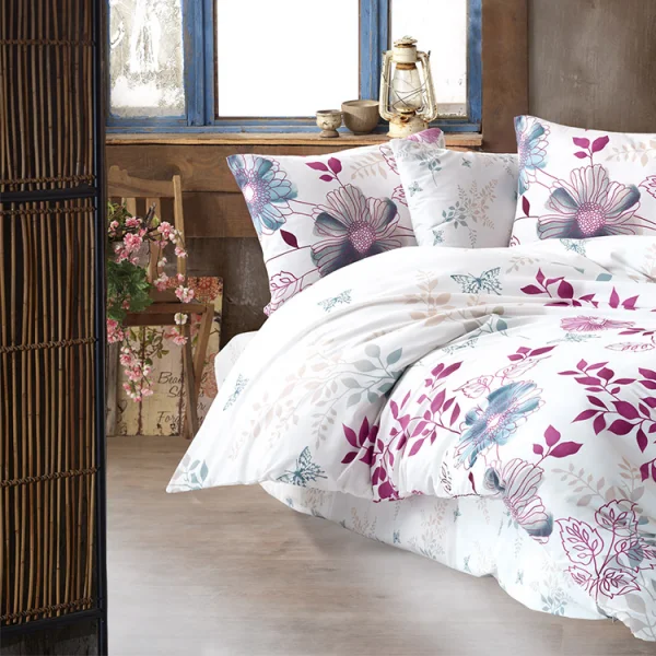 Set copripiumino singolo e federa 140x200cm rosa Iside